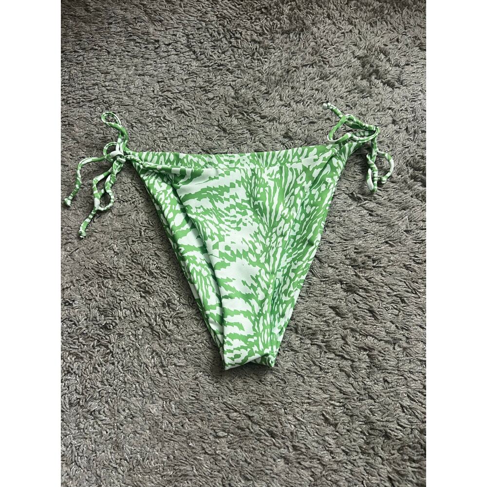 Skatie Green and White Bikini Bottom